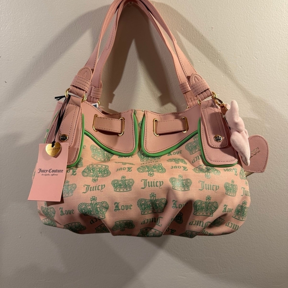 Juicy Couture Pink and Green Women's Bag